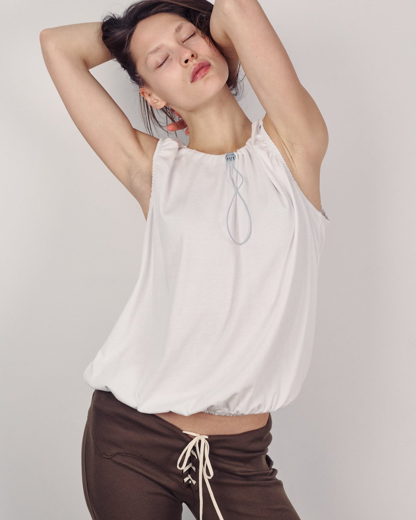 DE Base | Emma Blouse - Adjustable Cotton Top White