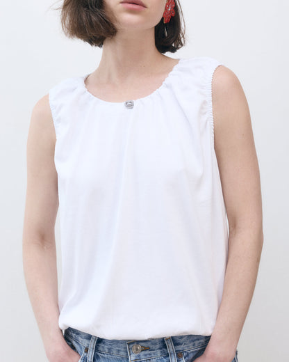 DE Base | Emma Blouse - Adjustable Cotton Top White