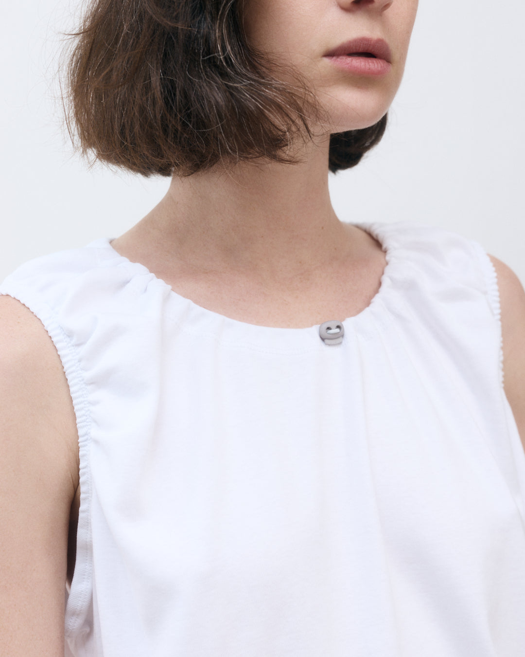DE Base | Emma Blouse - Adjustable Cotton Top White