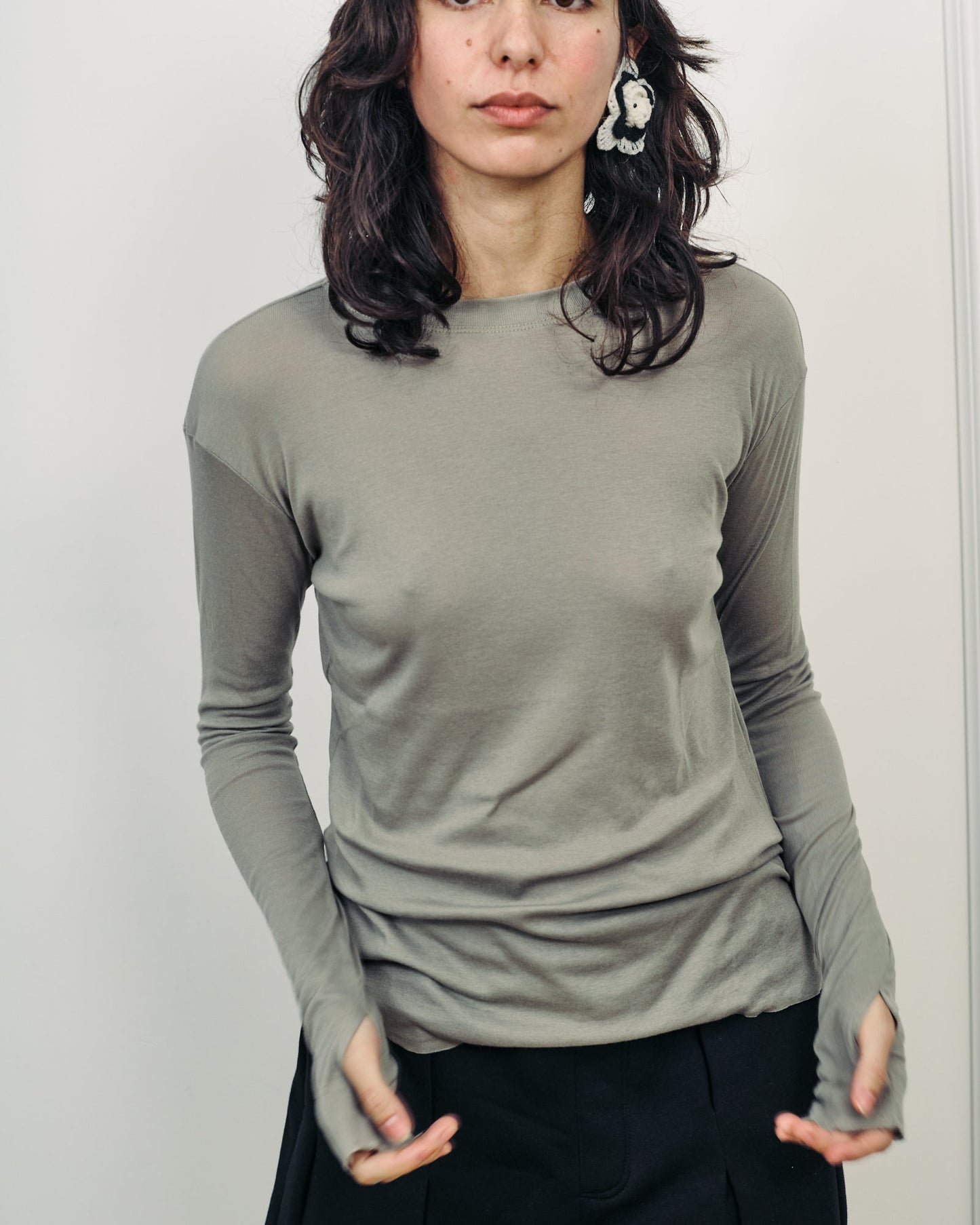DE Base | Mila Oversized Blouse - Long Sleeve Chelsea-Grey