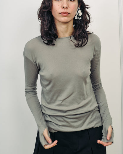 DE Base | Mila Oversized Blouse - Long Sleeve Chelsea-Grey