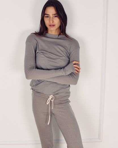 DE Base | Mila Oversized Blouse - Long Sleeve Chelsea-Grey