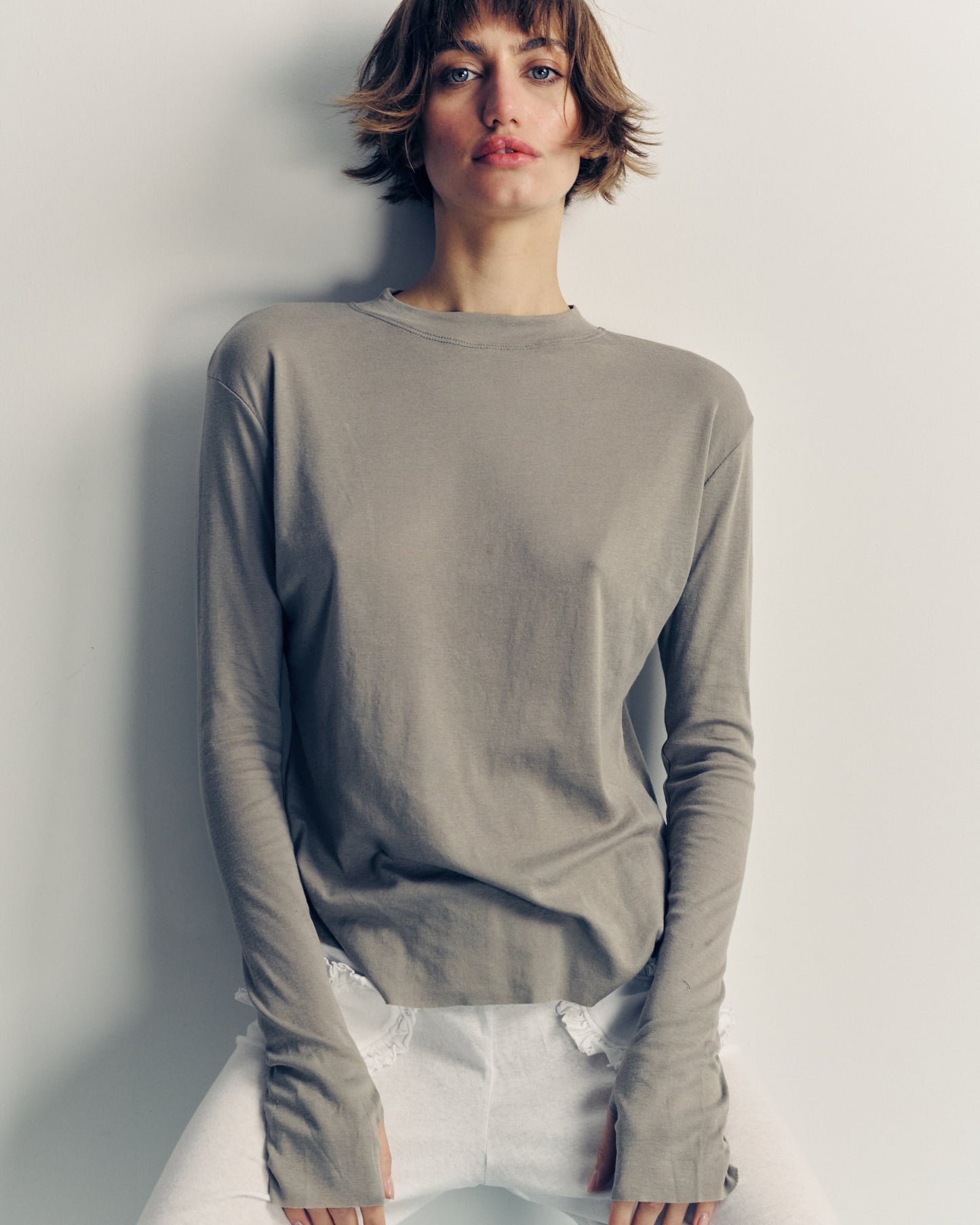 DE Base | Mila Oversized Blouse - Long Sleeve Chelsea-Grey