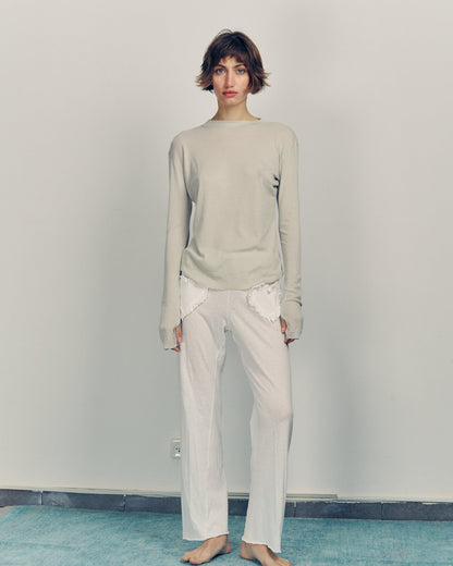 DE Base | Blouse Mila - Oversized Cotton Jersey Top Stone
