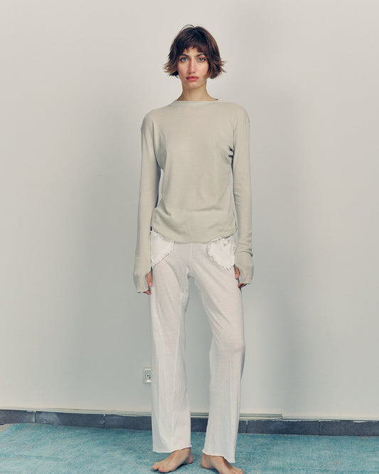 DE Base | Blouse Mila - Oversized Cotton Jersey Top Stone