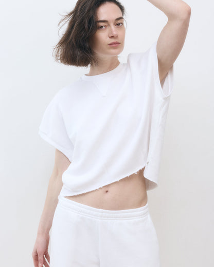 DE Base | Roza T-Shirt - Cropped with Cut-Out White