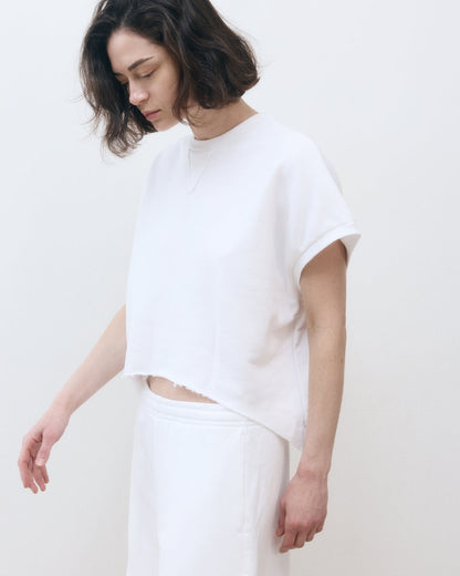DE Base | Roza T-Shirt - Cropped with Cut-Out White