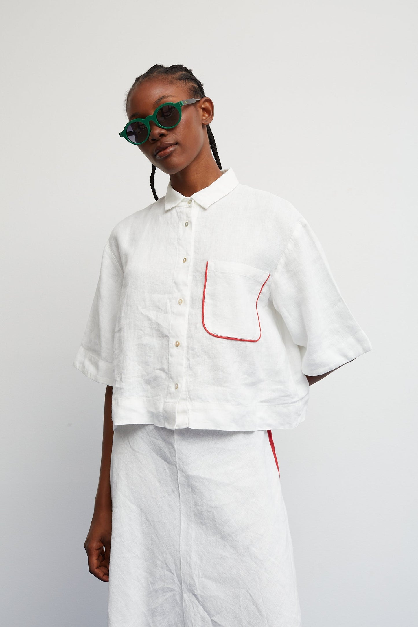 Shirt Cherry Lino White