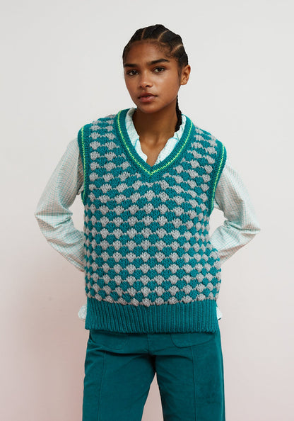 Vest Criss Cross Vest Turquoise