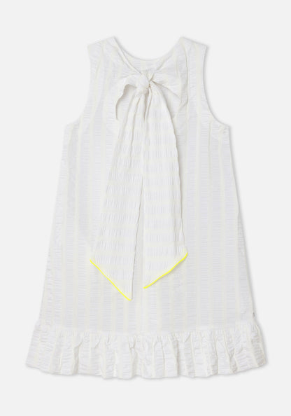DR BLOOM | Croquet Linen Skirt - White with Burgundy Stripes
