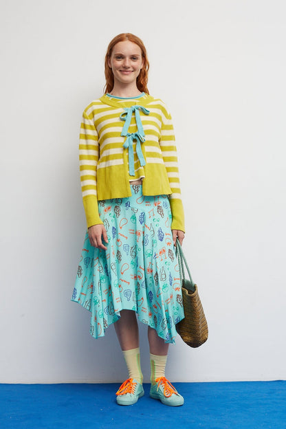 DR BLOOM | Feria Veggie Skirt - Asymmetrical Mediterranean Print
