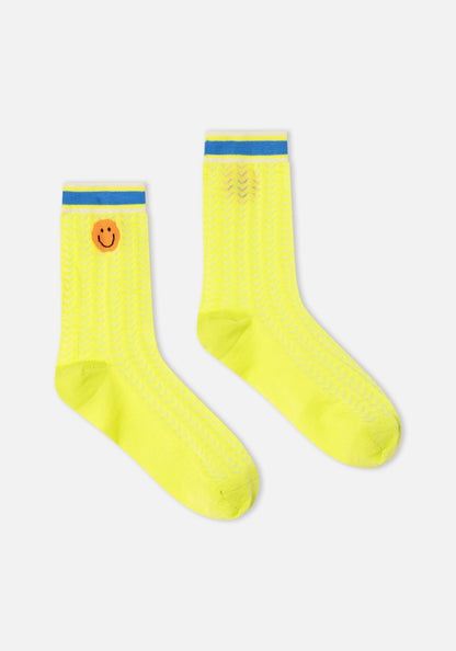 Dr. Bloom | Popitos Yellow Cotton Socks with Smiley