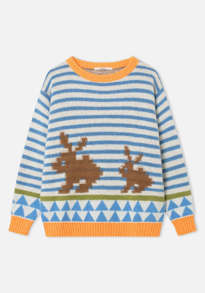 Pullover Rabbit Sweat Rabbit Sweater Blue
