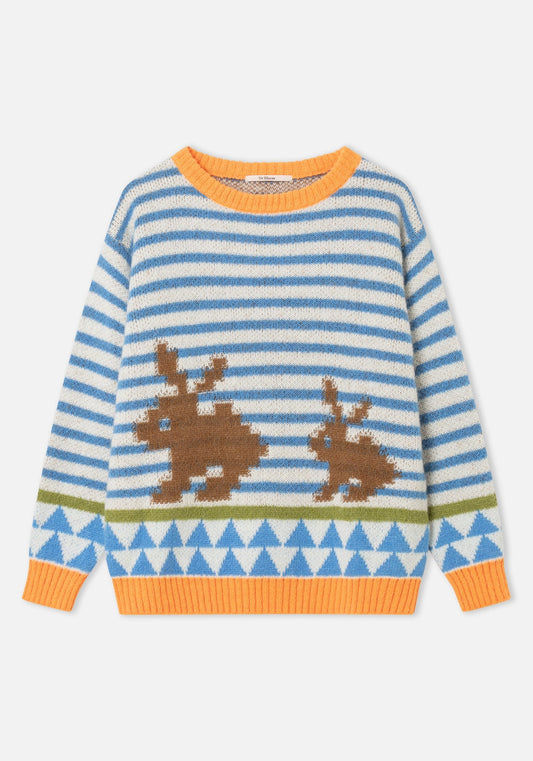 Pullover Rabbit Sweat Rabbit Sweater Blue