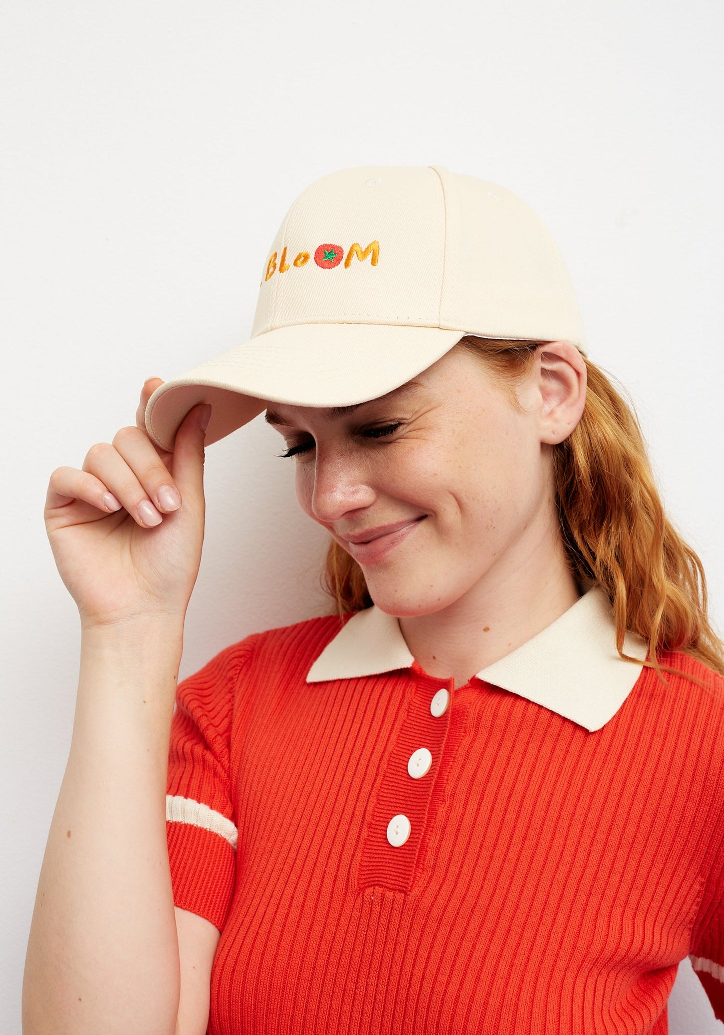 DR Bloom | Trina Red Ribbed Knit Polo T-shirt