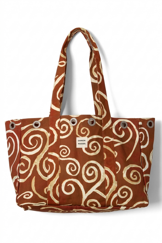 Damson Madder | Large Canvas Eye Tote - Brown
