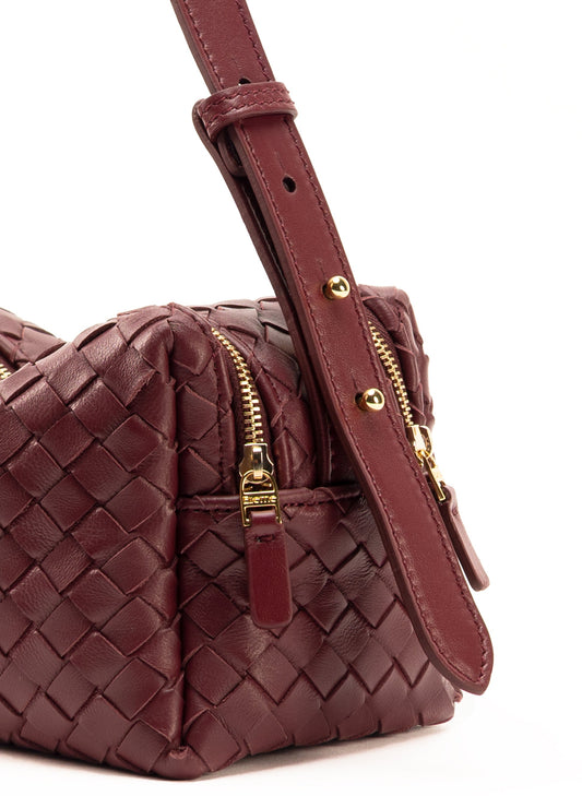 Shoulder Bag Trousse W Leathe Burgundy