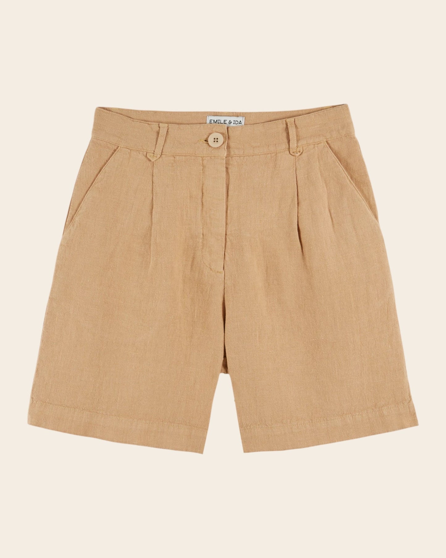 Emile et Ida | Darius Linen Bermuda Shorts - Sesame