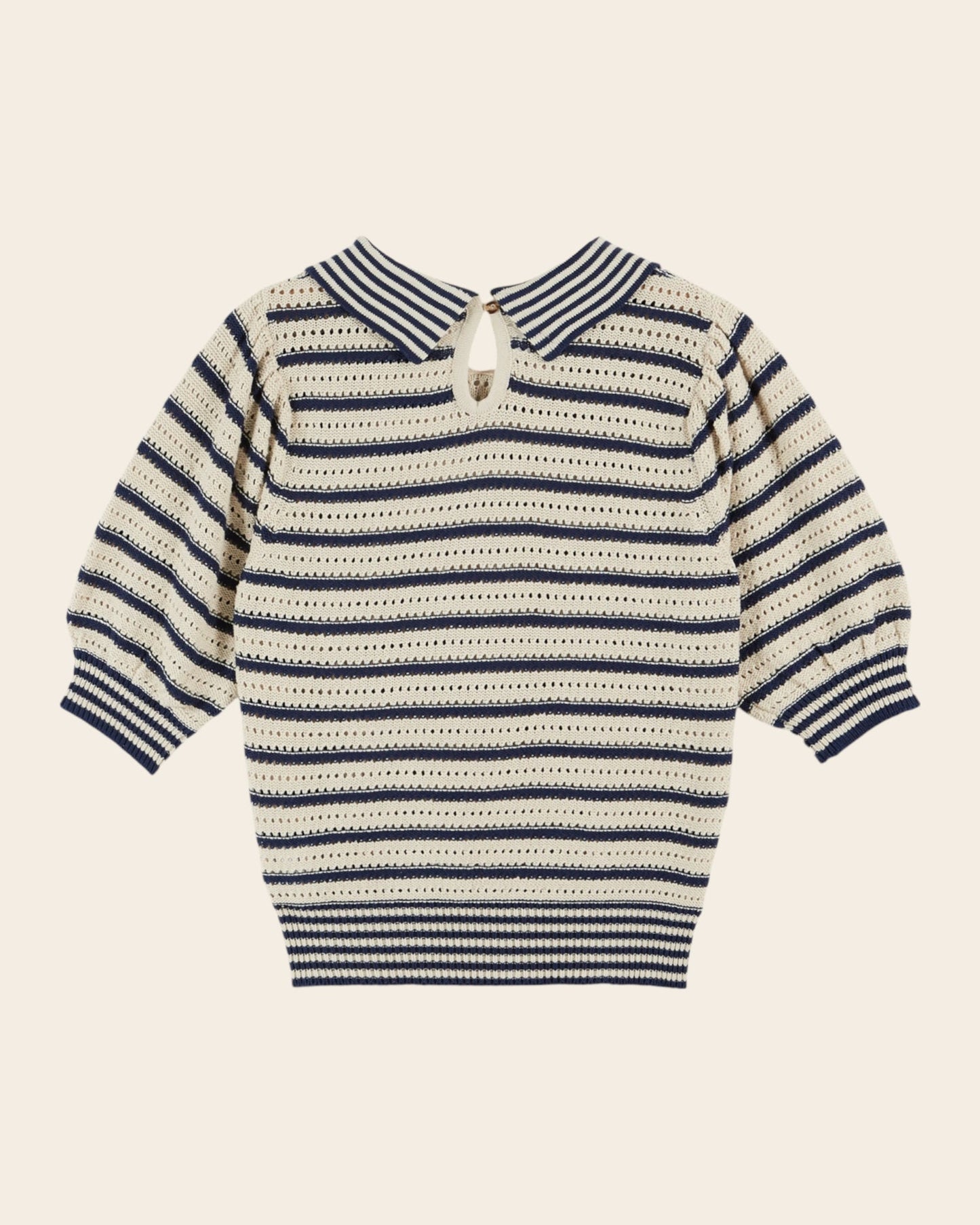 EMILE ET IDA | Striped Cropped Polo Shirt - Organic Cotton