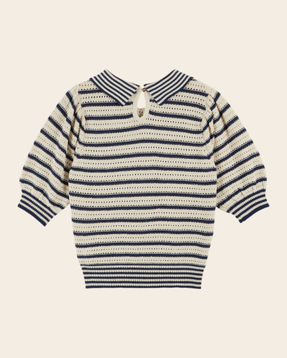 EMILE ET IDA | Striped Cropped Polo Shirt - Organic Cotton
