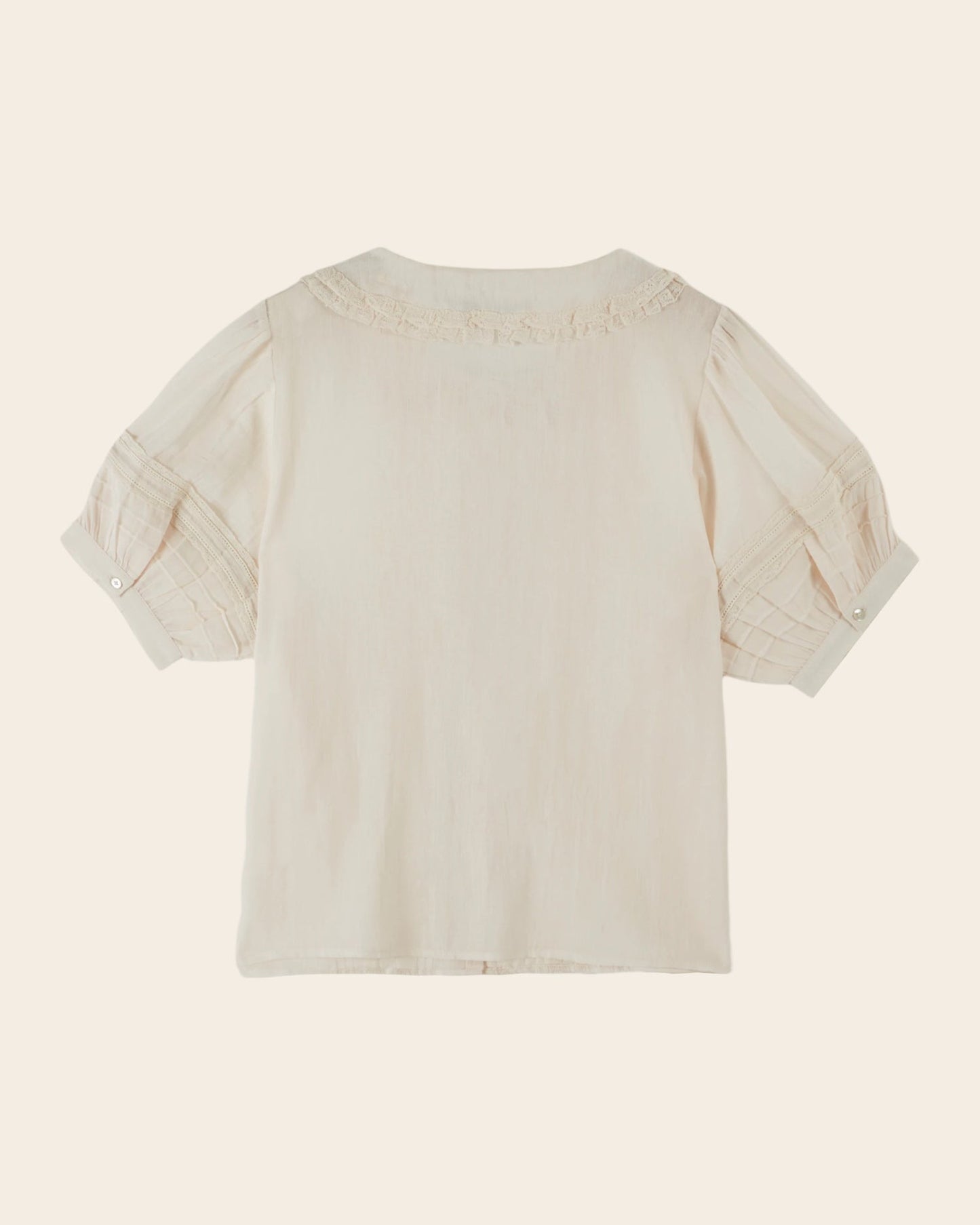Emile et Ida | Davina Lace Blouse in Crème - Ruffled Peter Pan Collar