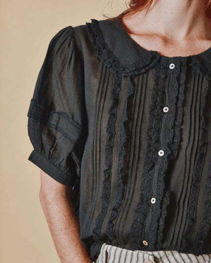 Emile et Ida | Blouse Davina Noir - Vintage Lace