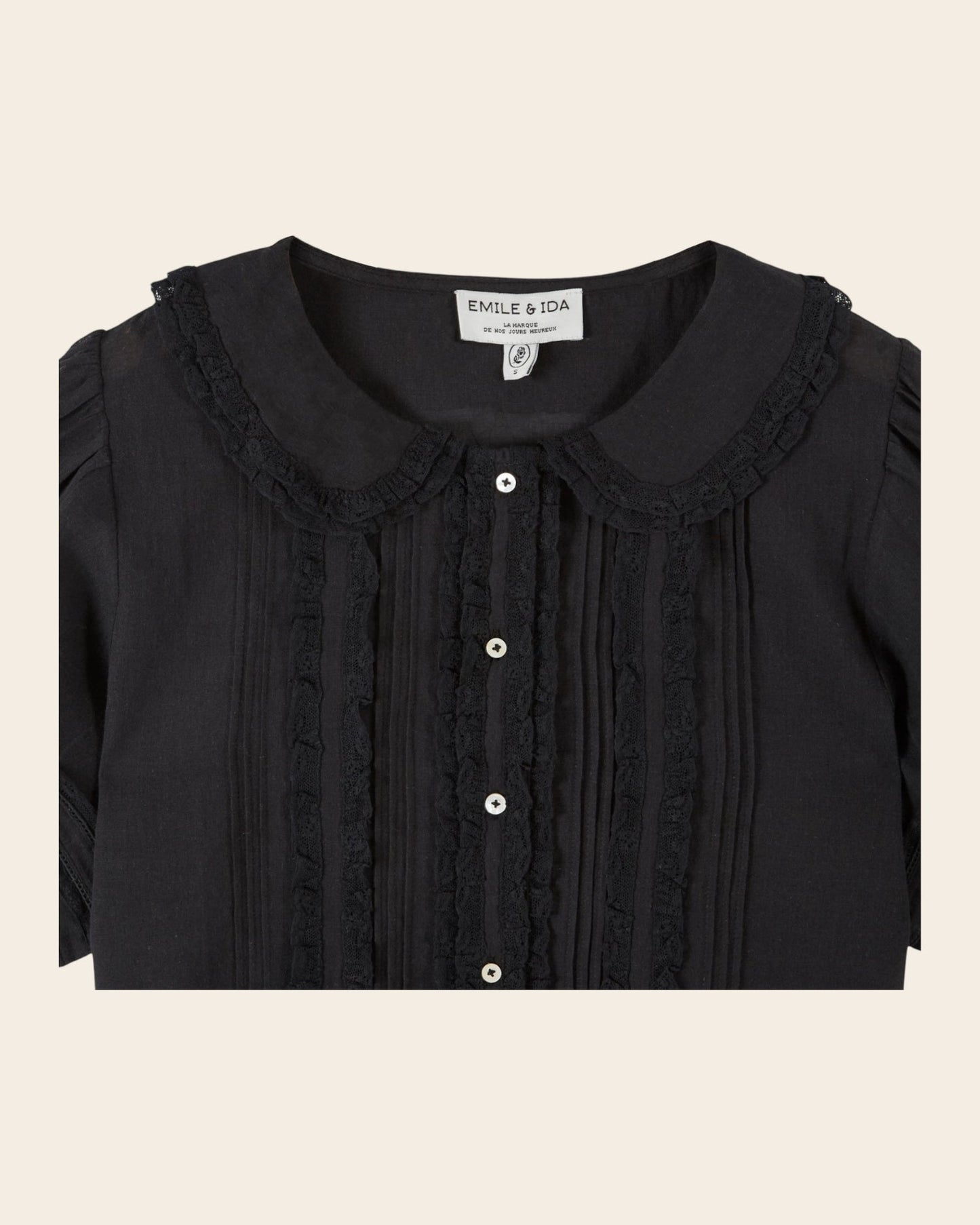 Emile et Ida | Blouse Davina Noir - Vintage Lace