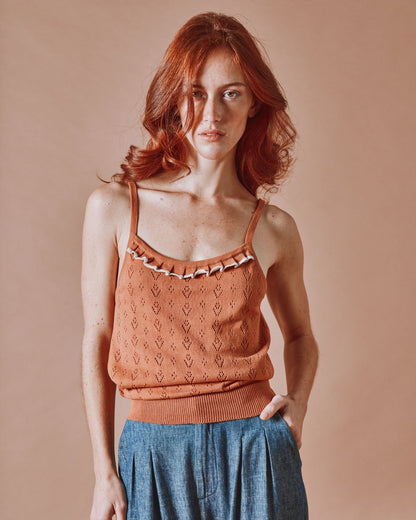 Emile et Ida | Deli Canella Textured Tank Top - Cinnamon