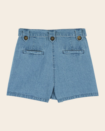 EMILE ET IDA | High-Waist Denim Shorts with Integrated Belt