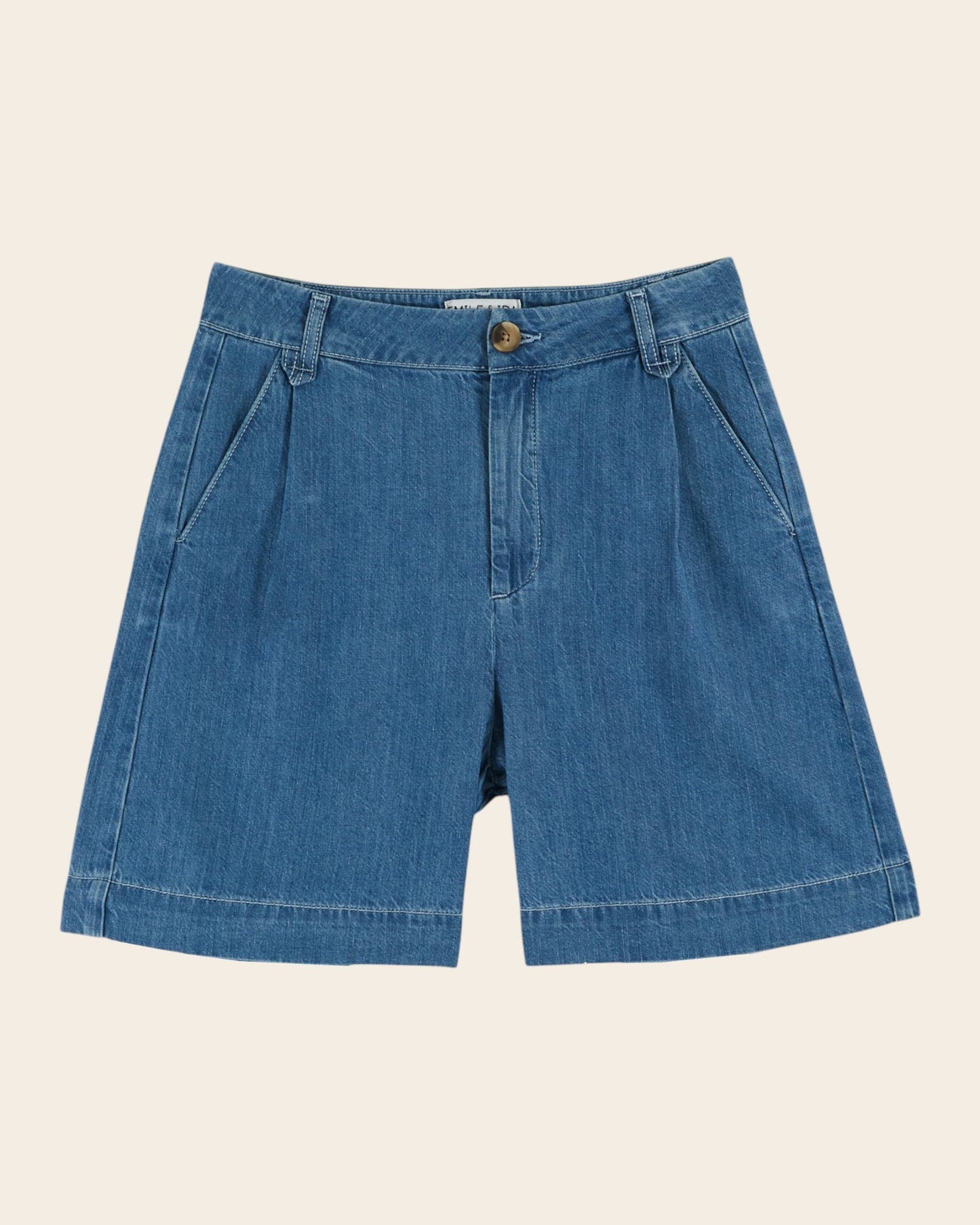 Emile et Ida | Derek Denim Bermuda Short - Bleached Blue