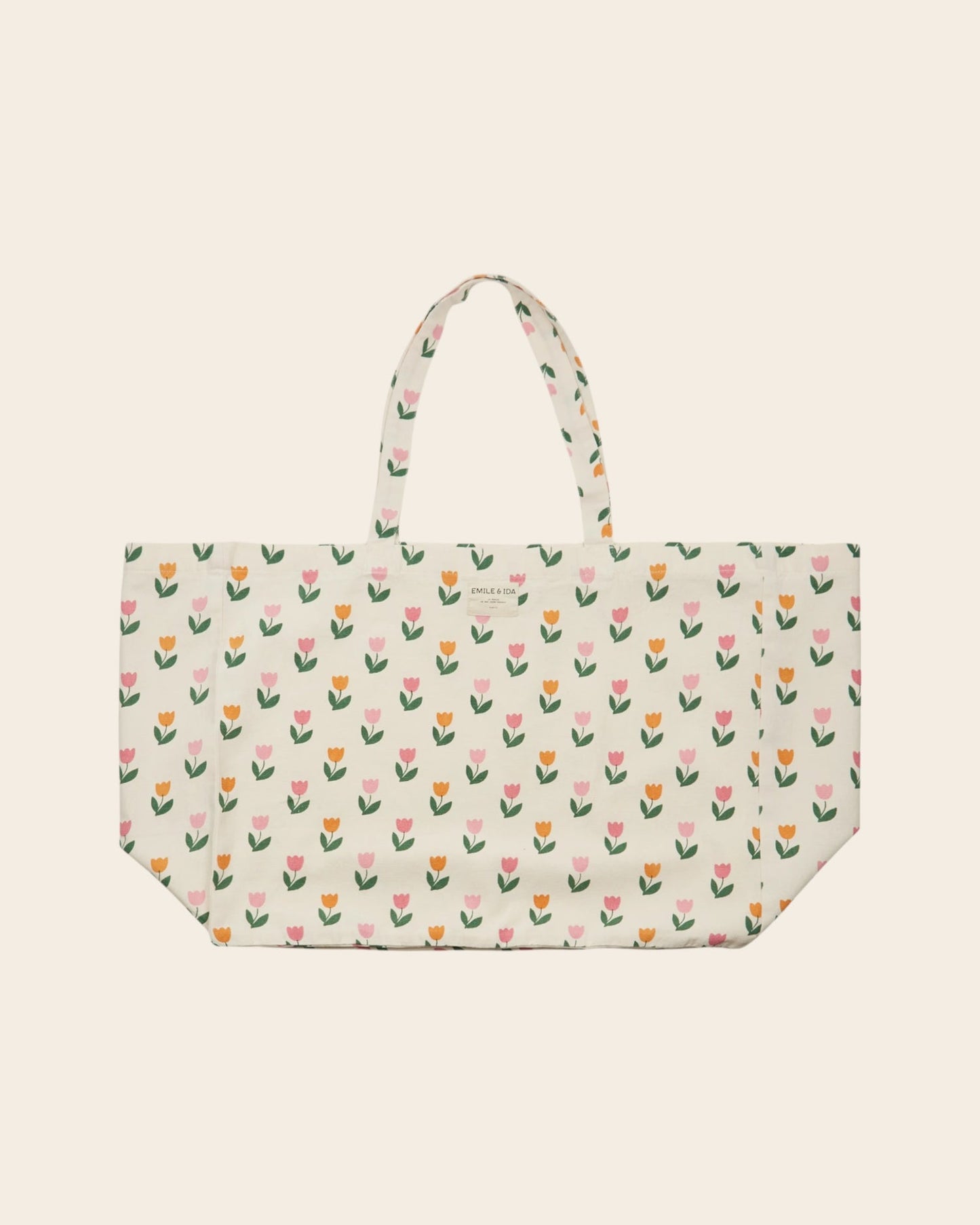 Emile et Ida | Printed Tulipe Canvas Tote Bag