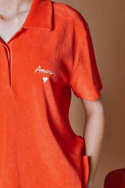 Emile et Ida | Donte Poppy Red Terry Polo Shirt