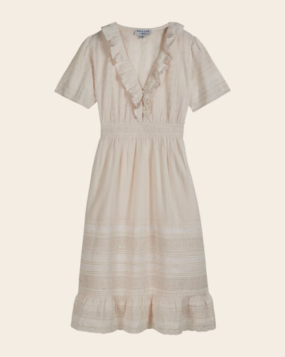 Emile et Ida | Dorothee Broderie Anglaise Dress - Cream