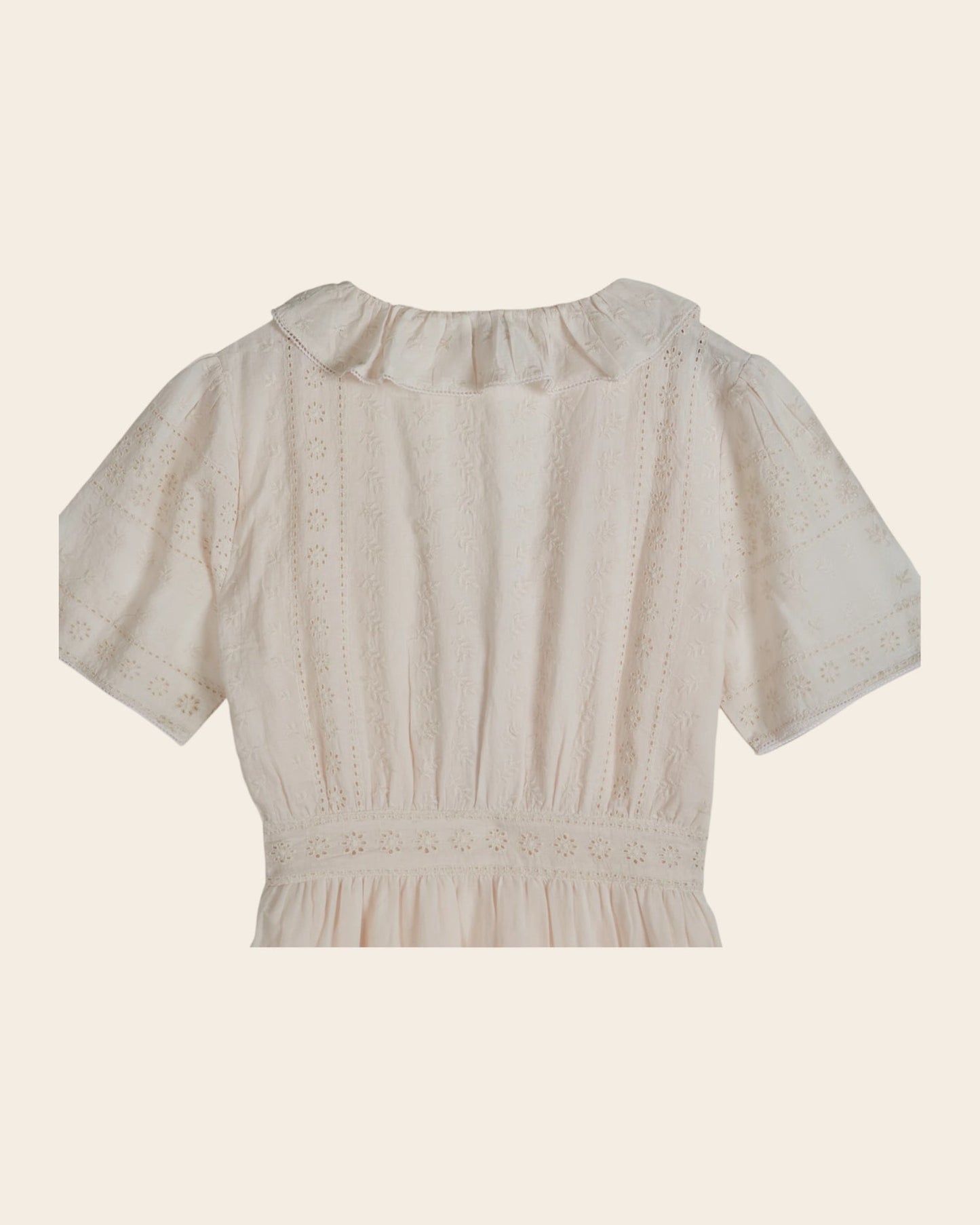 Emile et Ida | Dorothee Broderie Anglaise Dress - Cream