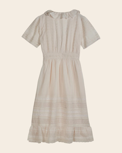 Emile et Ida | Dorothee Broderie Anglaise Dress - Cream