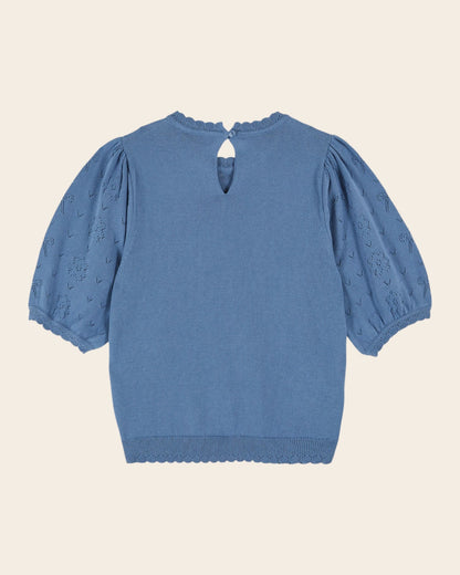 Emile et Ida | Blouse Dove Nuage - Hemstitched Cotton Pullover