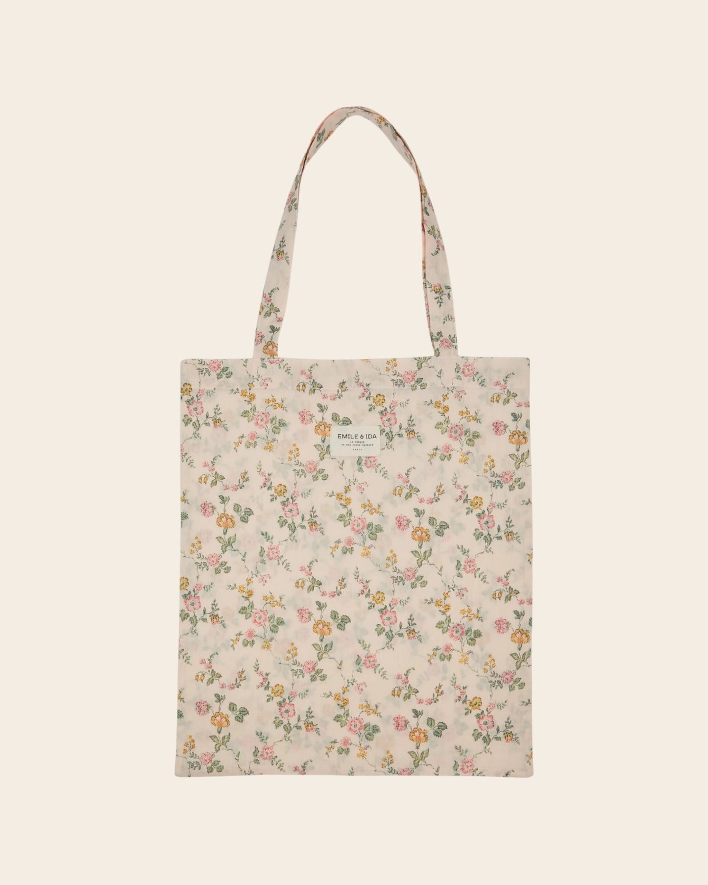 Emile et Ida | Tote Bag Rosier - Vintage Floral Organic Cotton