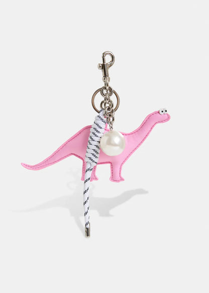 Essentiel Antwerp | Key Charm Ilyas - Dinosaur Bag Charm with Pearl Detail Lilac-Cloud Lilac-Cloud Lilac-Cloud Lilac-Cloud Lilac-Cloud Lilac-Cloud