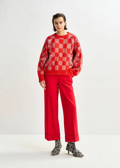 Essentiel Antwerp | Cropped Flared Pant - Vintage Pink Santa-Claus