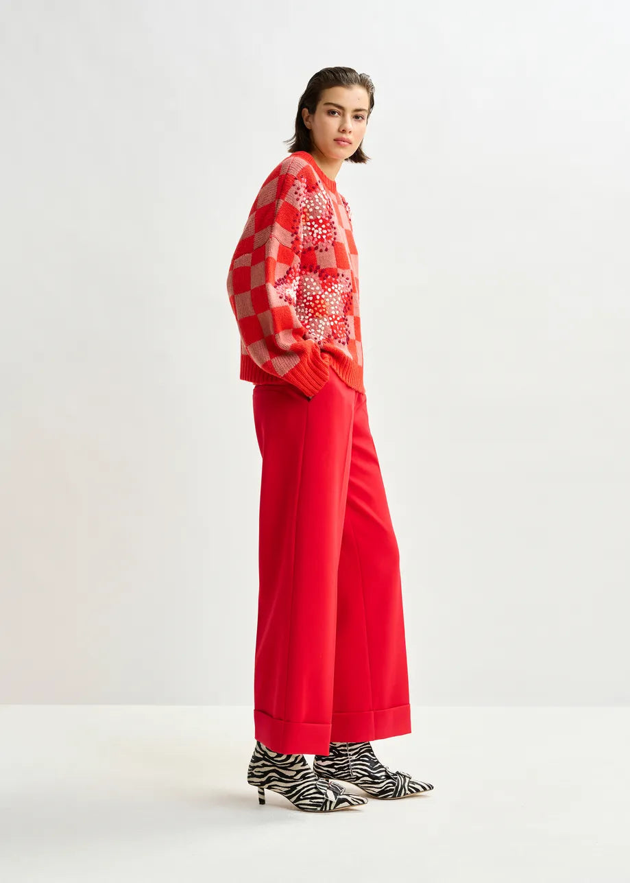 Essentiel Antwerp | Cropped Flared Pant - Vintage Pink Santa-Claus