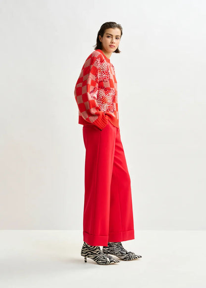 Essentiel Antwerp | Cropped Flared Pant - Vintage Pink Santa-Claus