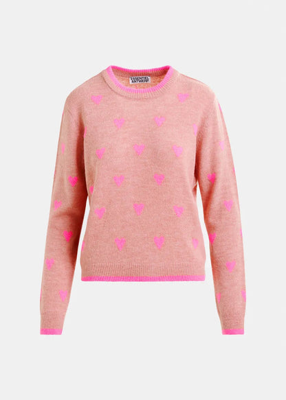 Essentiel Antwerp | Pullover Isa with Heart Intarsia - Relaxed Knit Granny-Underpants