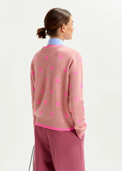 Essentiel Antwerp | Pullover Isa with Heart Intarsia - Relaxed Knit Granny-Underpants