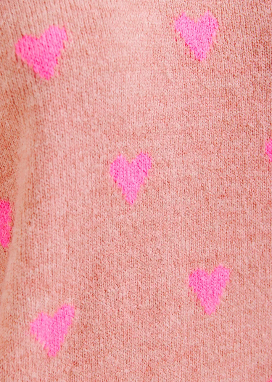 Essentiel Antwerp | Pullover Isa with Heart Intarsia - Relaxed Knit Granny-Underpants