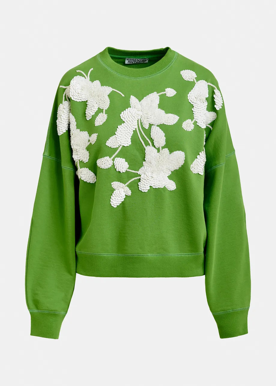 Essentiel Antwerp | Jaga Sequin-Embellished Sweatshirt - Spirulina-Green