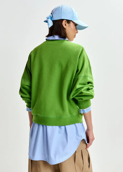 Essentiel Antwerp | Jaga Sequin-Embellished Sweatshirt - Spirulina-Green