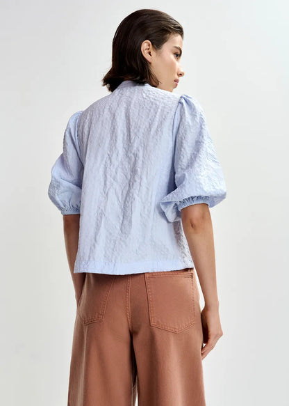 Essentiel Antwerp | Jaiden Embellished Poplin Shirt - Mint Leaf Nile-Blue