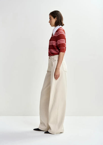 Essentiel Antwerp | Jantasy Pullover with Rhinestone Collar Burned-Red