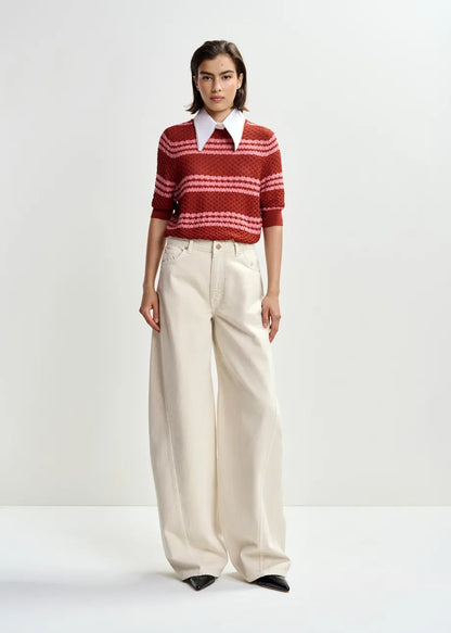 Essentiel Antwerp | Jantasy Pullover with Rhinestone Collar Burned-Red