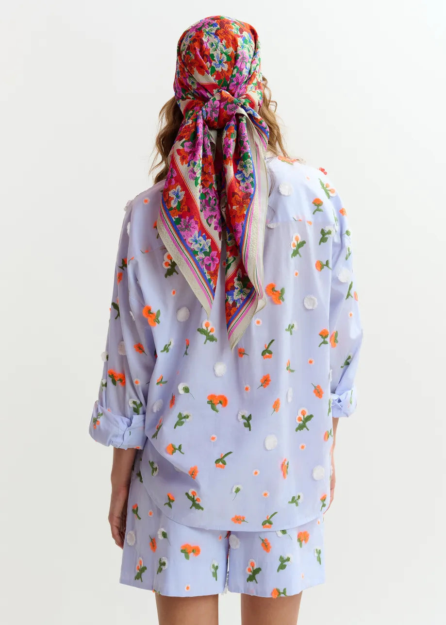 Essentiel Antwerp | Embellished Button-Down Shirt - Nile-Blue